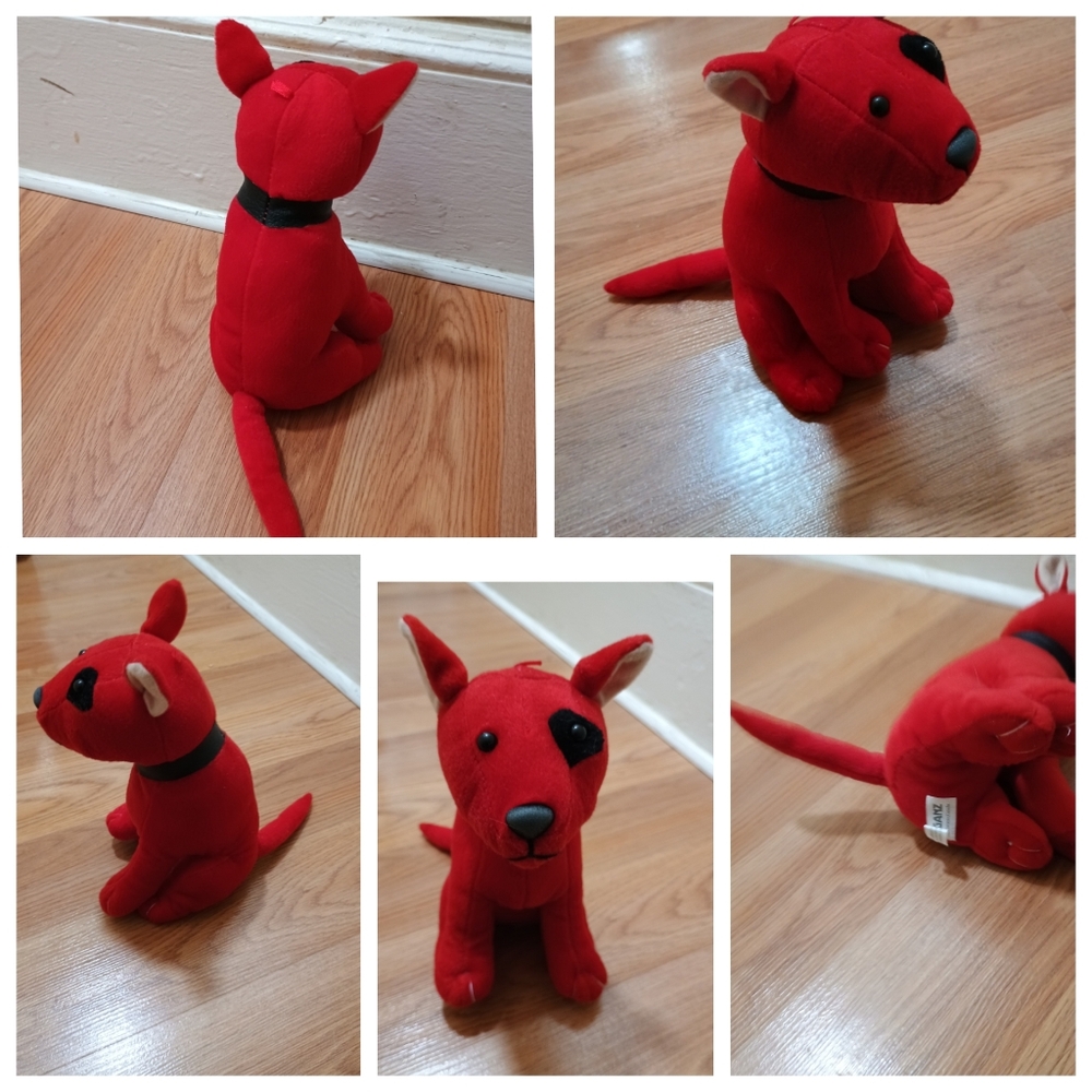 GANZ Plush Red Dog Sitting Stuffed Animal Bull Terrier Toy 8in - Picture 16 of 16
